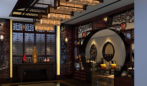 中山憶古軒紅木家具展廳設計效果圖