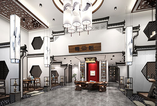 徽派風(fēng)格白墻灰瓦馬頭墻建筑門頭裝修效果圖