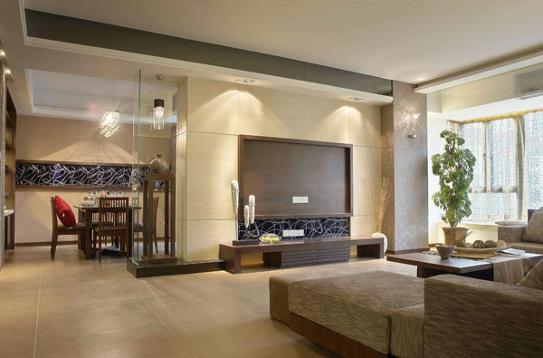 簡(jiǎn)潔的現(xiàn)代中式裝修風(fēng)格客廳展示