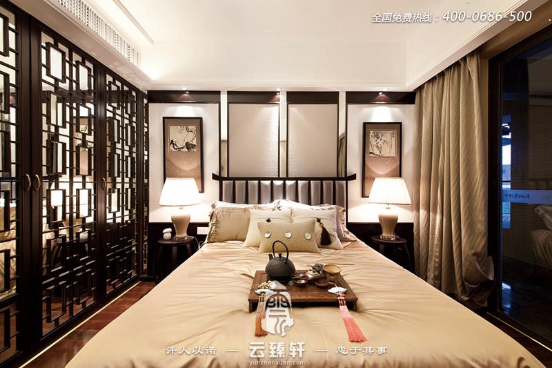 中式設(shè)計的主臥裝修效果圖