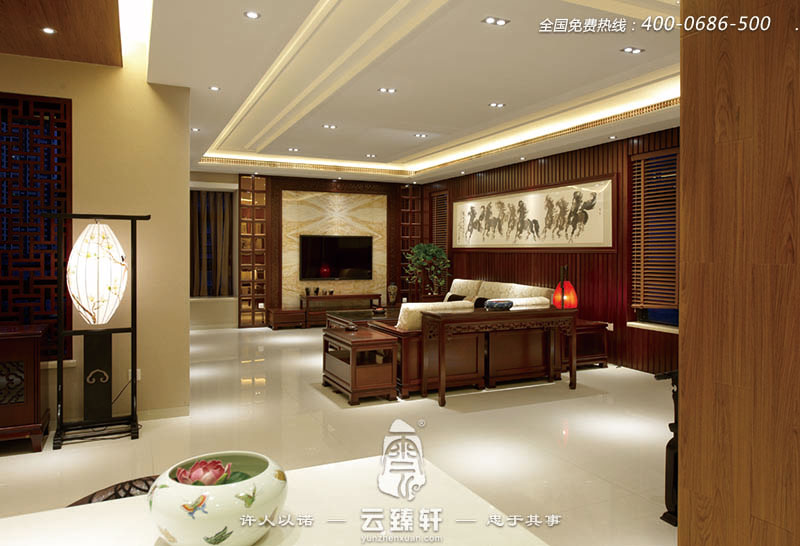 現代中式風格客廳裝修效果圖