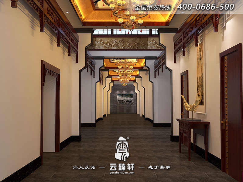 北京四合院會所裝修長廊設計效果圖