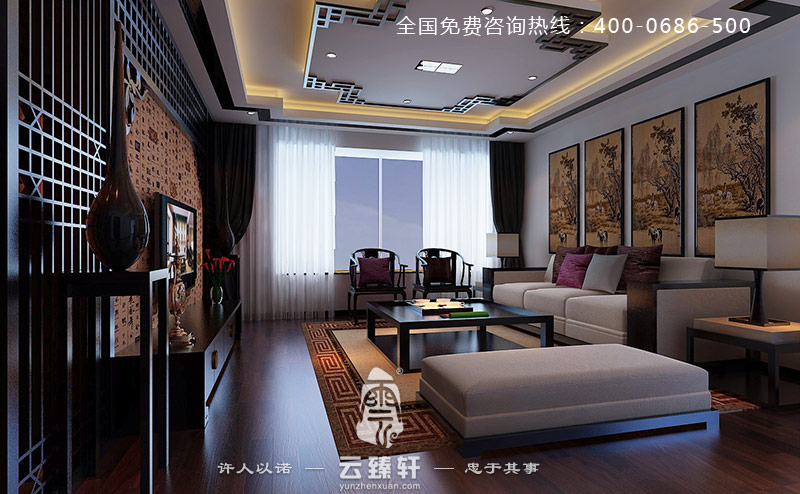 中式客廳裝修效果圖視角二