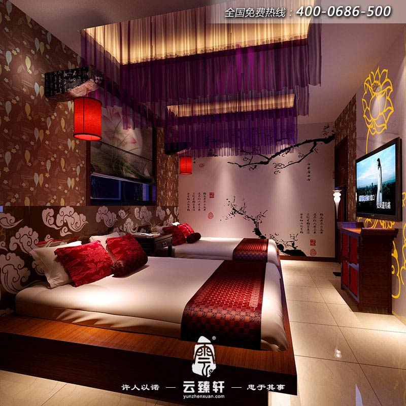 中式養生會館的休息房裝修效果圖