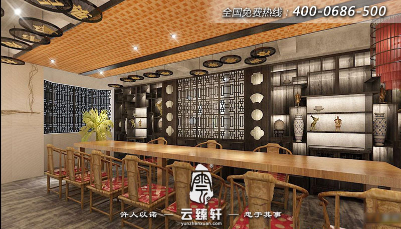 茶樓一層品茶區設計效果圖