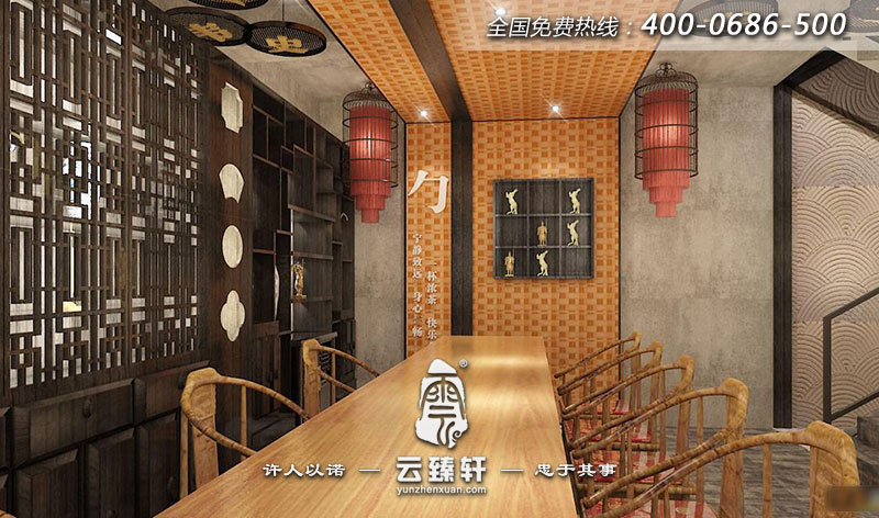 古色古香的茶樓室內設計效果圖