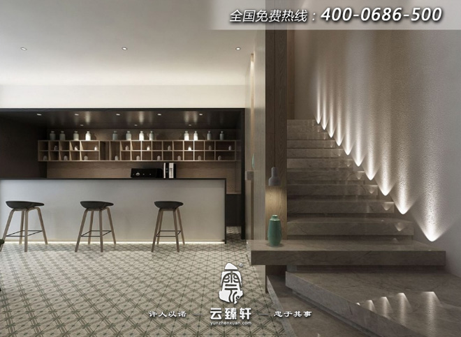 一樓禪意吧臺(tái)設(shè)計(jì)