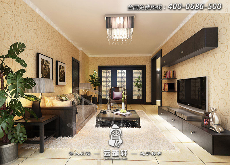 現(xiàn)代中式客廳裝修效果圖