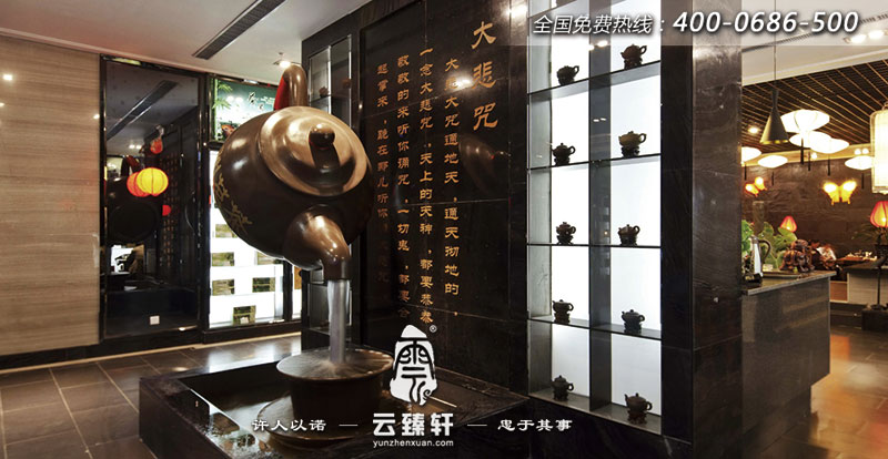 陜西充滿古風(fēng)茶韻的茶樓會(huì)所裝修實(shí)景圖