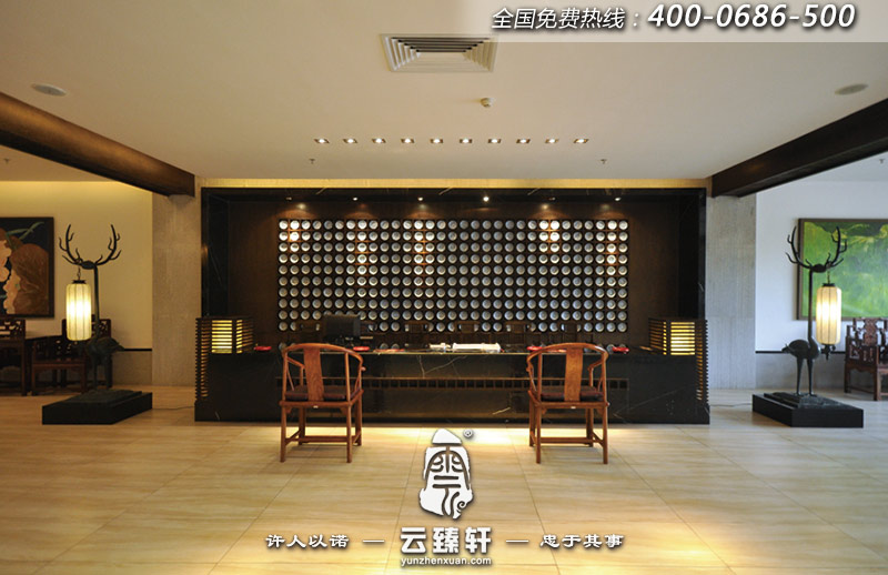 中式餐廳大堂服務(wù)臺(tái)設(shè)計(jì)