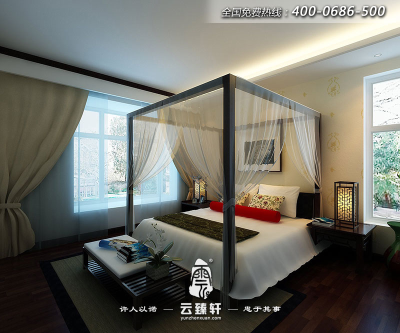 新中式三居臥室設(shè)計(jì)效果圖