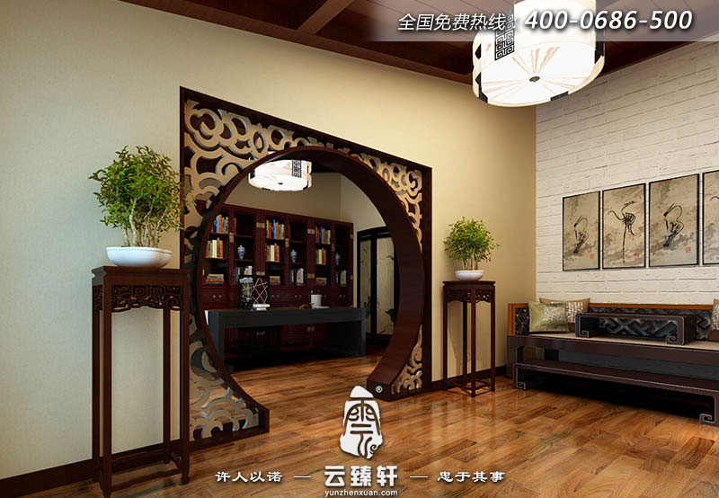 黑酸木質月亮門裝修圖片