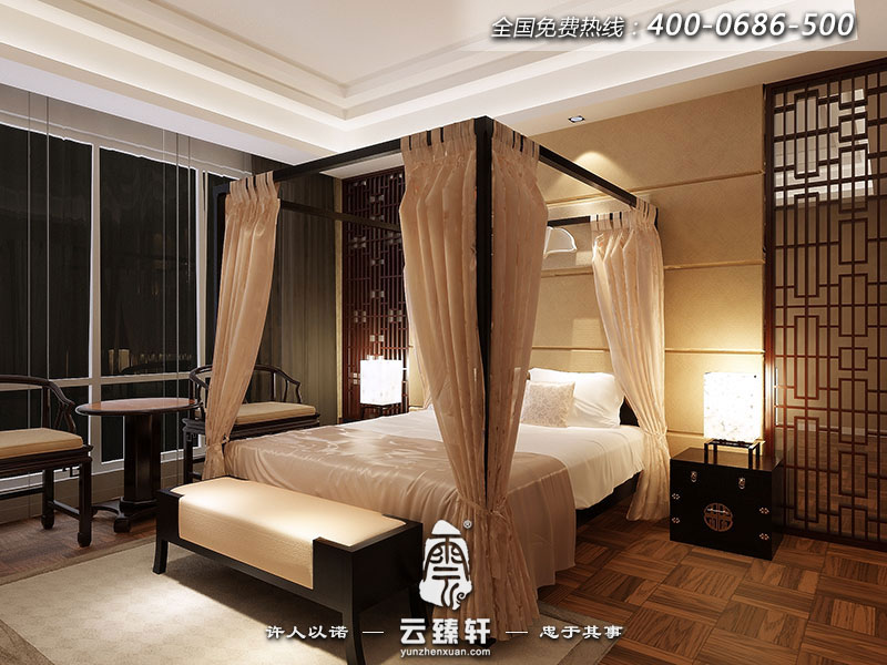 新中式臥室效果圖