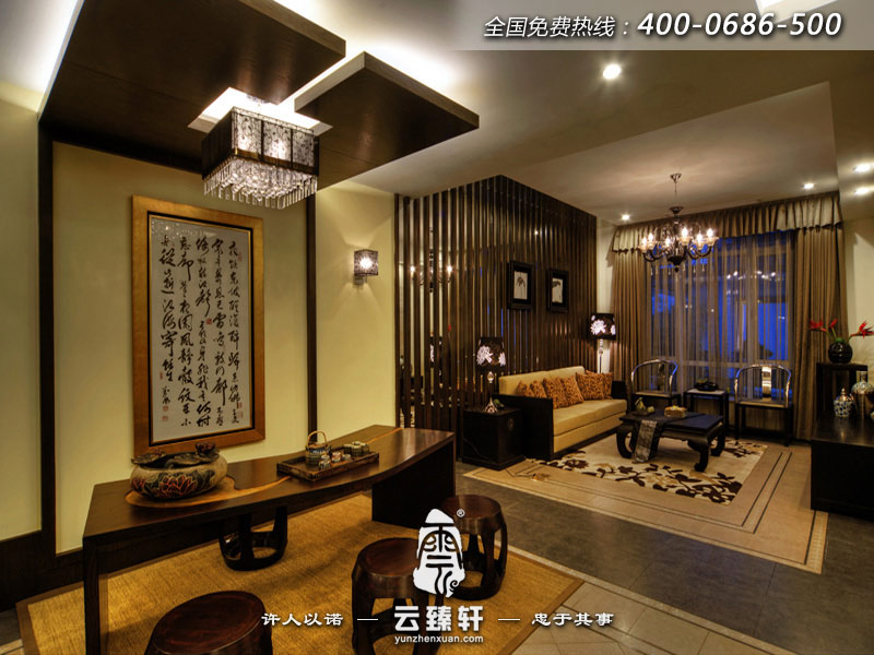 中式別墅設計樣板間客廳