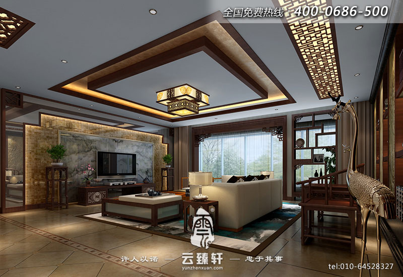 新中式客廳裝修效果圖