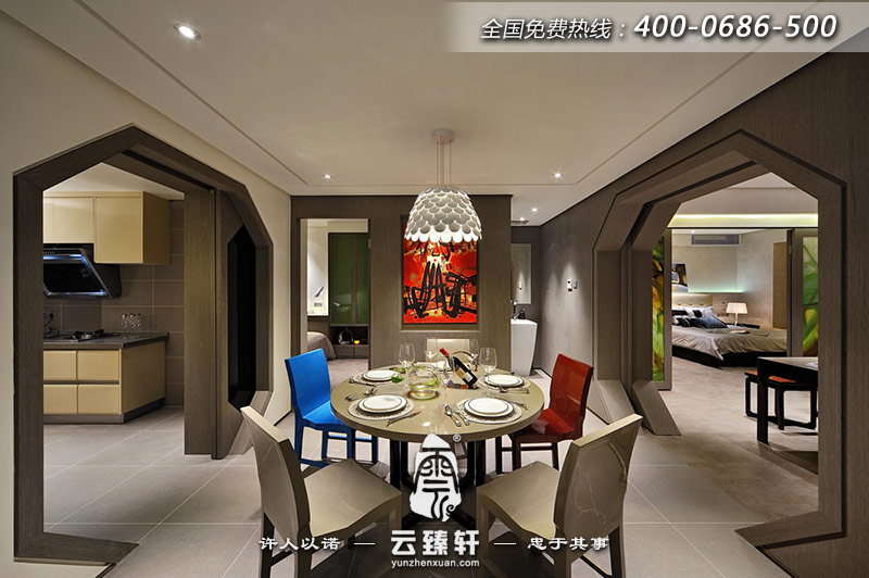 新中式家居八角門套裝飾圖片