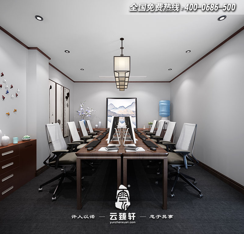 空調(diào)風(fēng)口中式辦公室設(shè)計(jì)效果圖