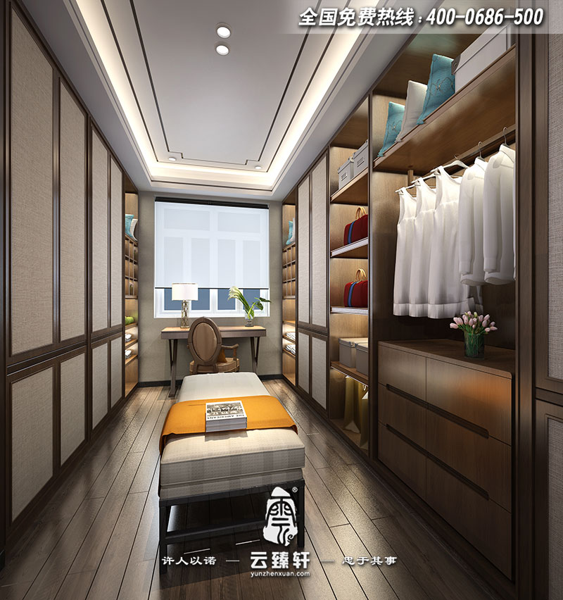 極簡中式衣帽間設(shè)計效果圖