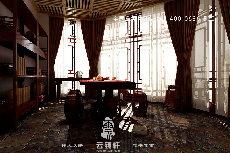 中式仿古茶樓裝修效果圖