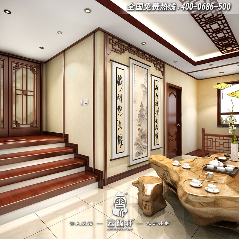 復(fù)式樓二層茶室設(shè)計效果圖