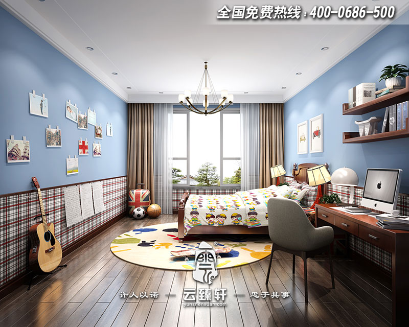 天津薊縣別墅男孩房現代設計效果圖