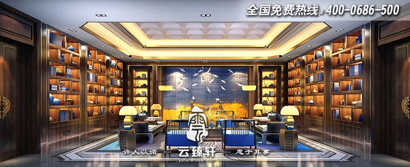 新中式會(huì)所商務(wù)會(huì)客大廳設(shè)計(jì)效果圖