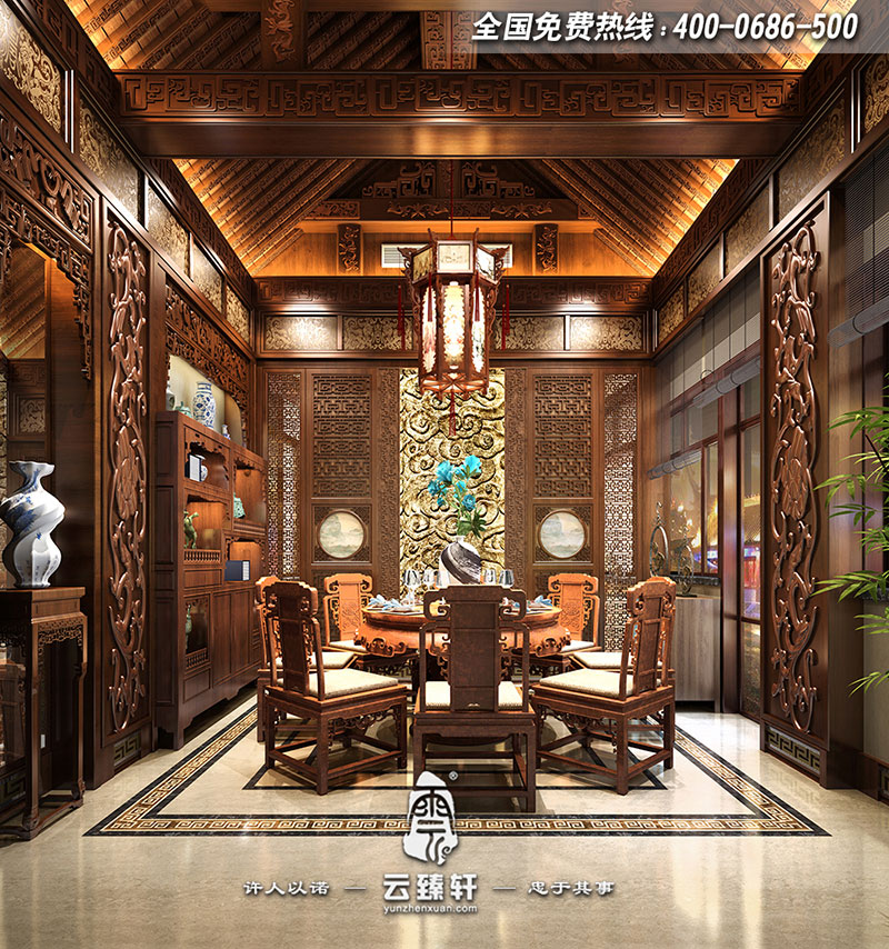 四合院餐廳設(shè)計效果圖