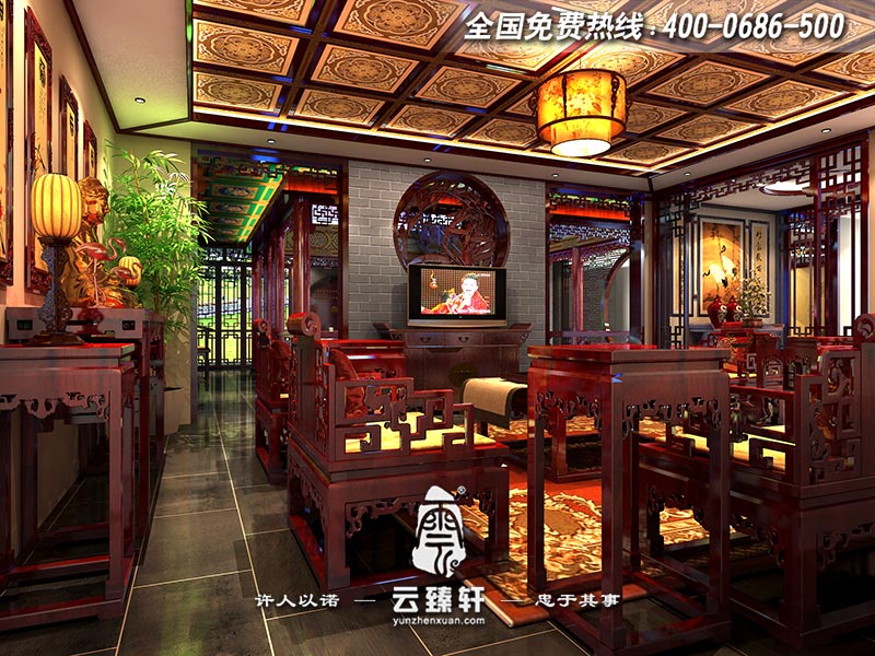 中式會所接待室設(shè)計效果圖