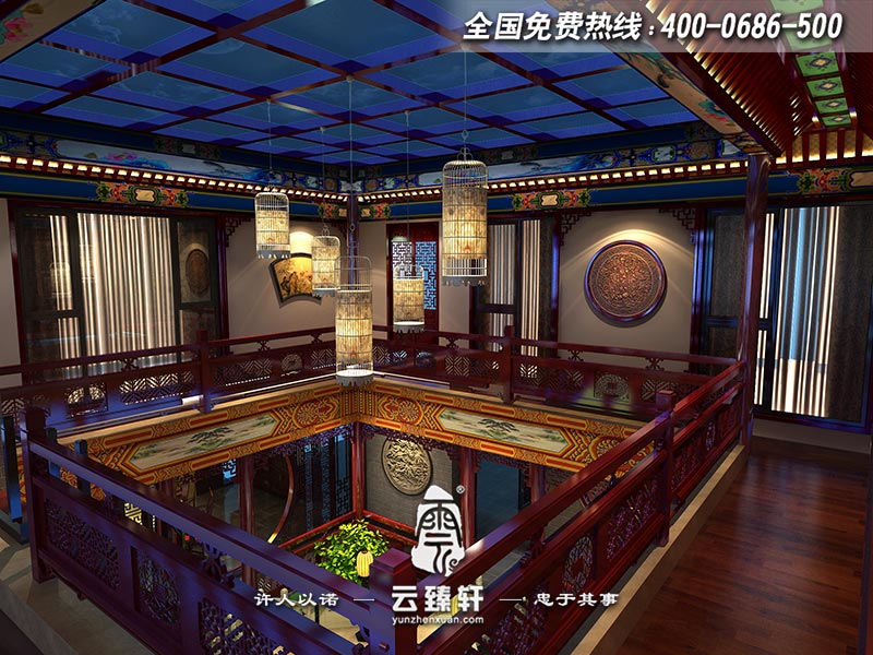 中式會所走廊設(shè)計效果圖