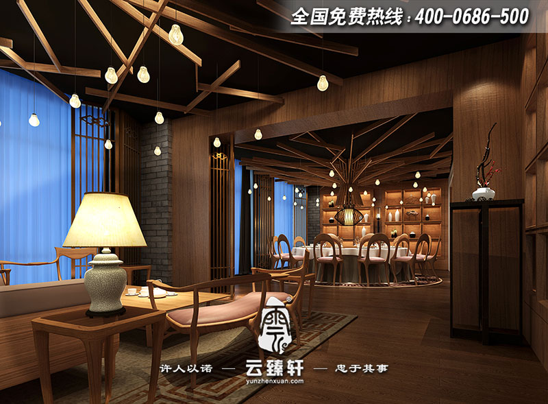 中式會所接待室設(shè)計效果圖