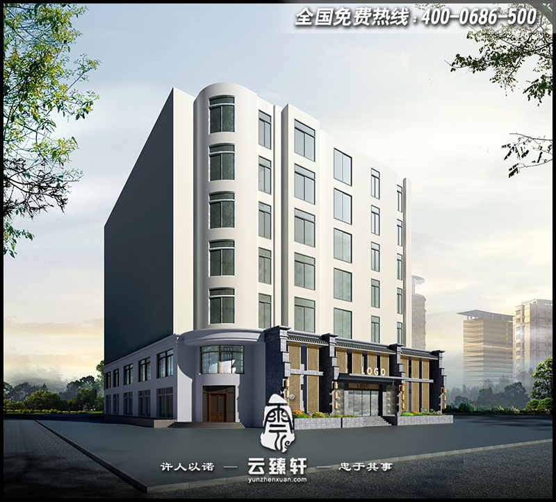 中式餐廳外立面設(shè)計效果圖