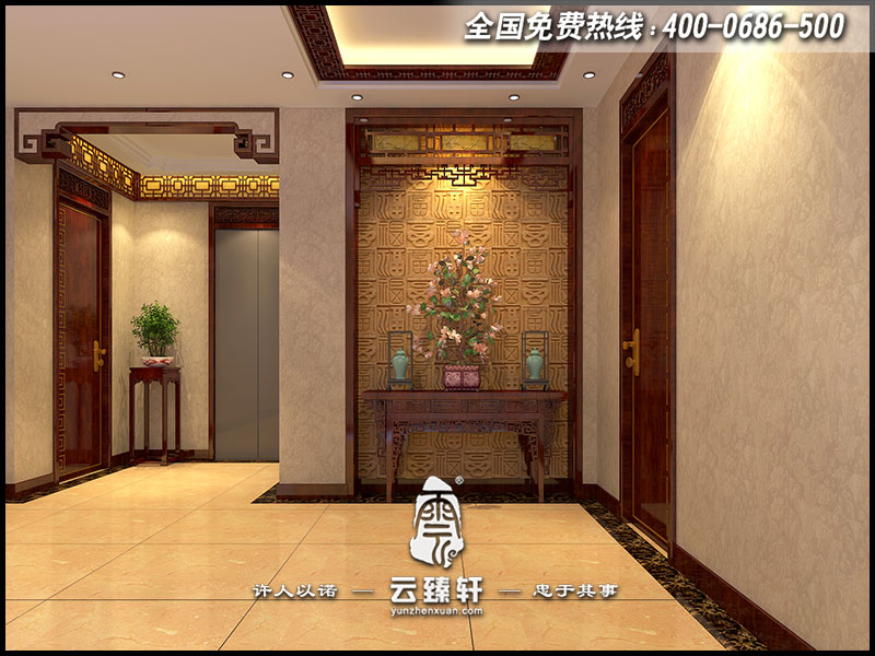 中式門廳設計效果圖